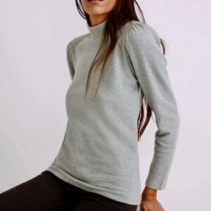 Madewell Plush ‘Heather Sage Mist’ Mock-Neck Top